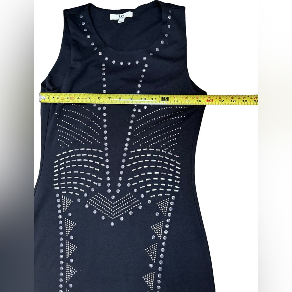 Ya Los Angeles Women’s Black Sleeveless Dress with Front Design Size Large - Picture 10 of 14